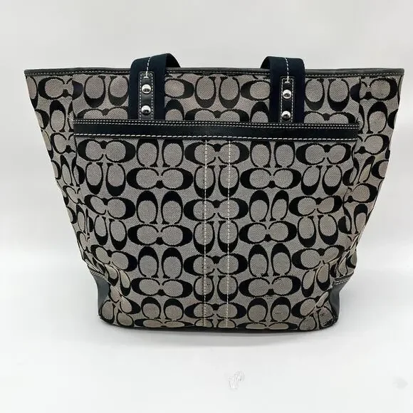 COACH VINTAGE Y2K Signature Jacquard Shoulder Bag, Large Tote - Picture 8 of 15